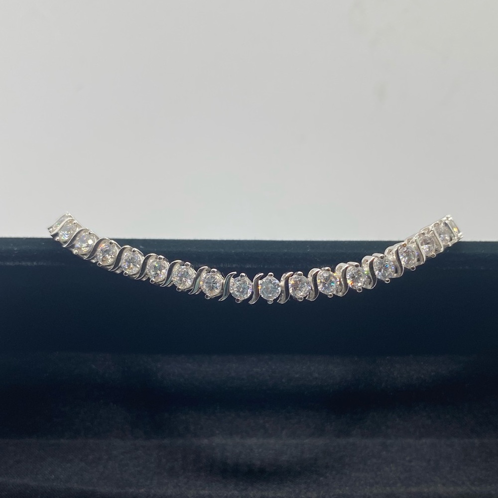 TENNIS BRACELET - Silver Bracelet with Synthetic Diamonds - Picture 4 of 17